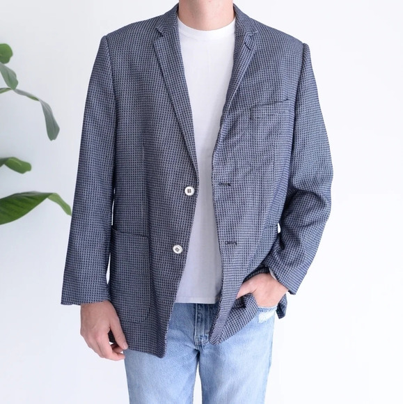 Soul of London Printed Navy Blue with Floral Lining Button Up Fitted Blazer - Picture 4 of 16